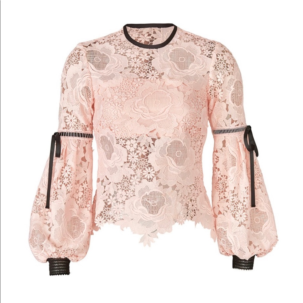 UnitedWood pink Eva lace top